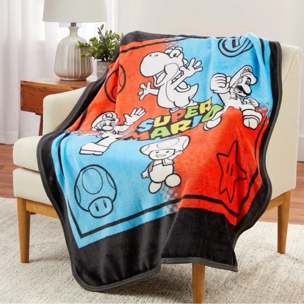 NEW Mario Silky Soft Plush Throw, 40 x 50, Nintendo